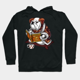 English Bulldog Reading Book Hoodie